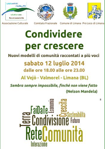 Condividere per crescere 12 Luglio a Belluno