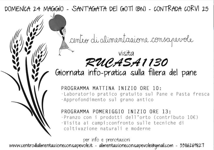 Giornata info-pratica sulla filiera del pane, 24 Maggio, Sant’agata dei Goti (BN)