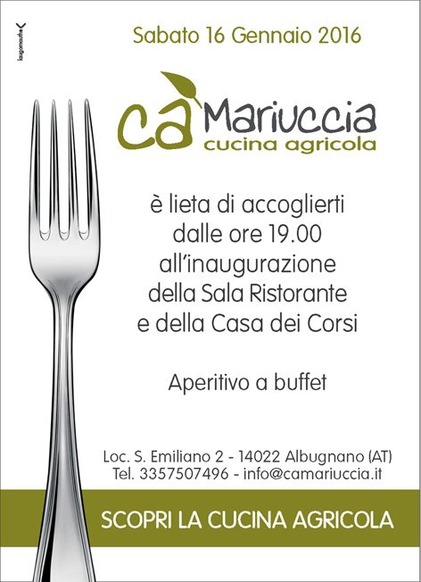 Cà Mariuccia – apertura dei punti vendita di Albugnano e Torino e del mercato in cascina