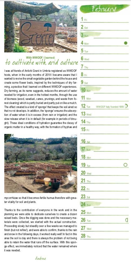 Calendar February – With WWOOF I learned: to cultivate with arid culture