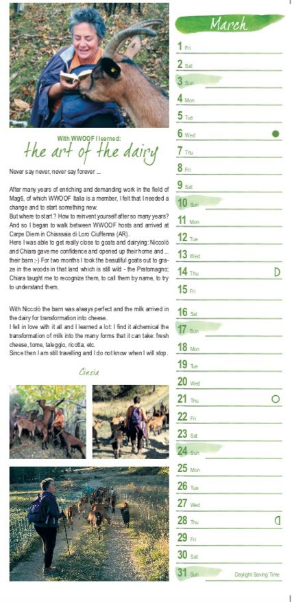 Calendar March – With WWOOF I learned: The art of the dairy