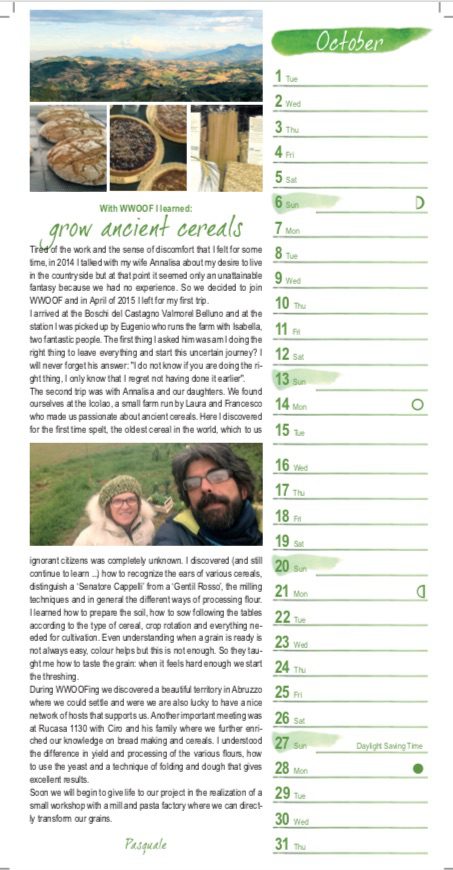 OCTOBER  With WWOOF I learned to grow ancient cereals