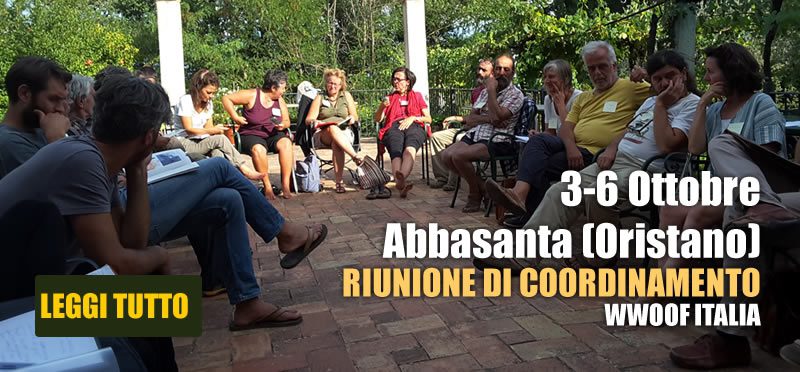 WWOOF Italia coordination meeting in Abbasanta (OR) from 3 to 6 October