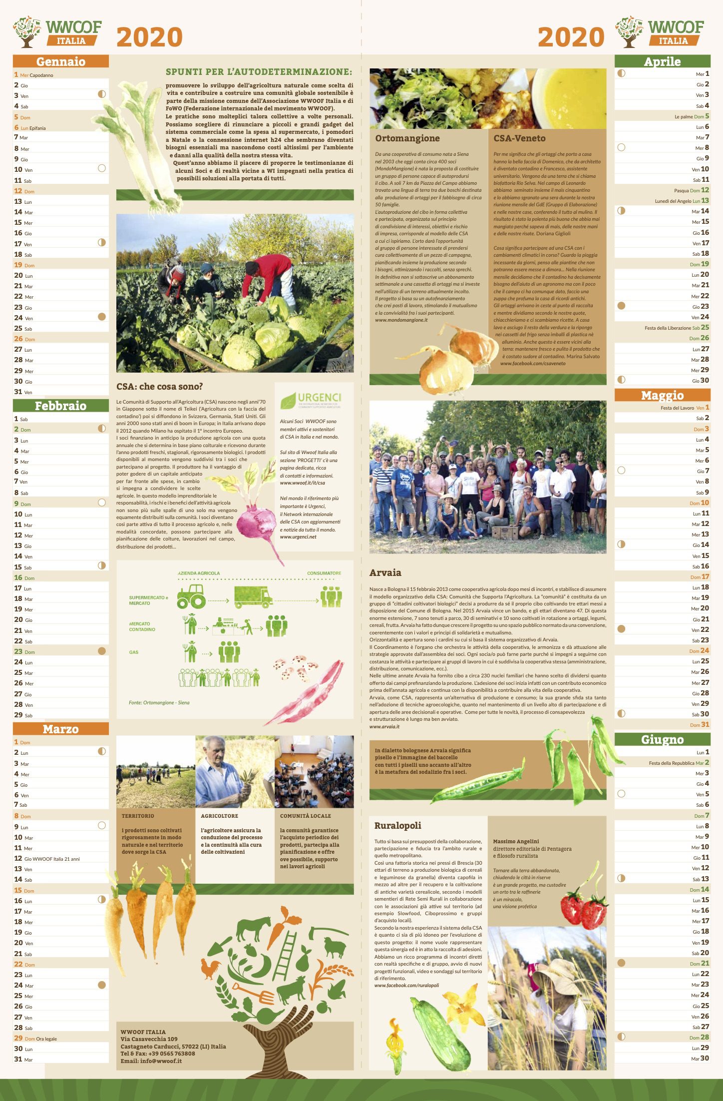 Il calendario di WWOOF Italia per il 2020 – una testimonianza di esperienze di autodeterminazione delle comunità locali
