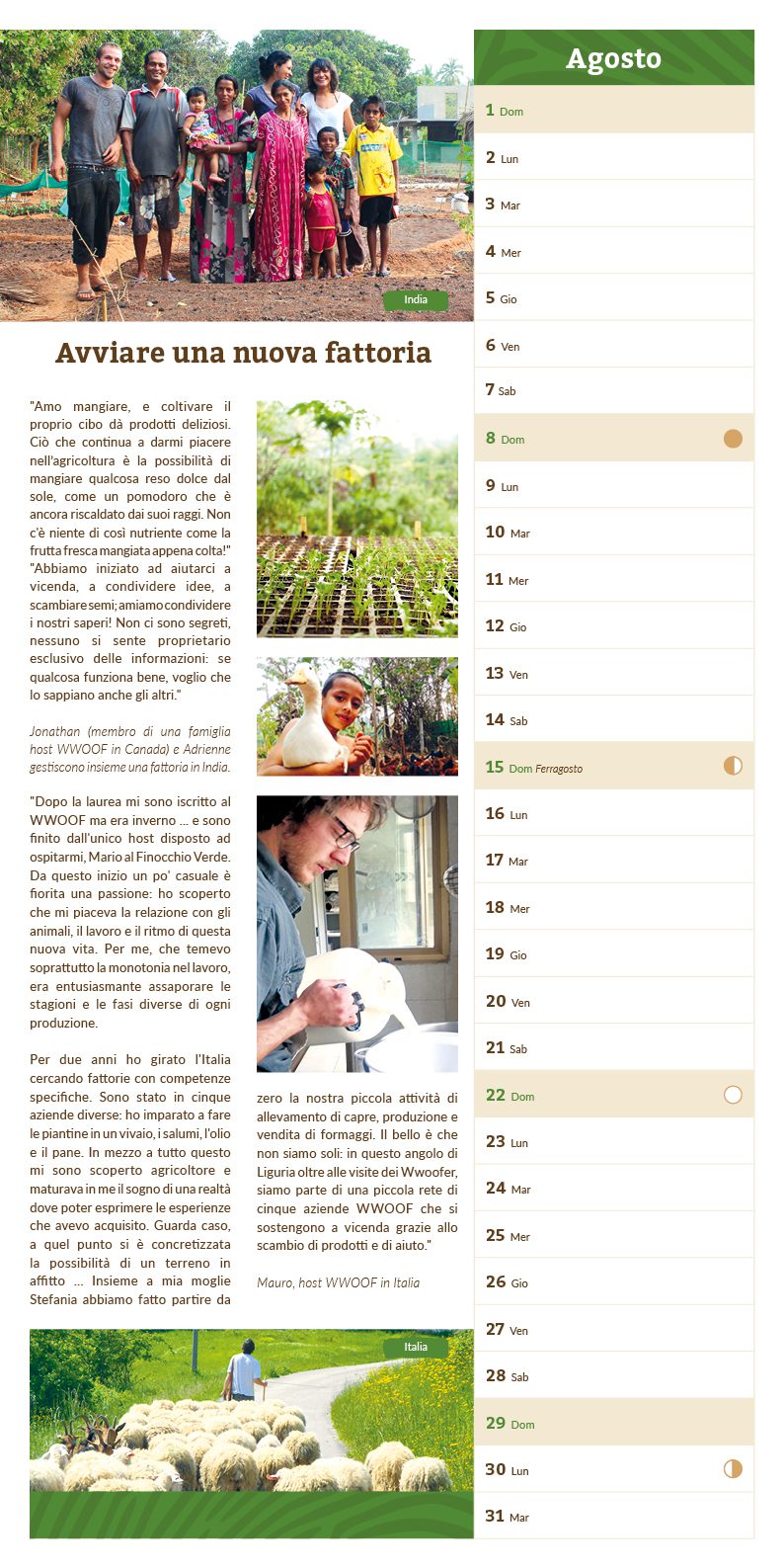 Il Calendario di Agosto