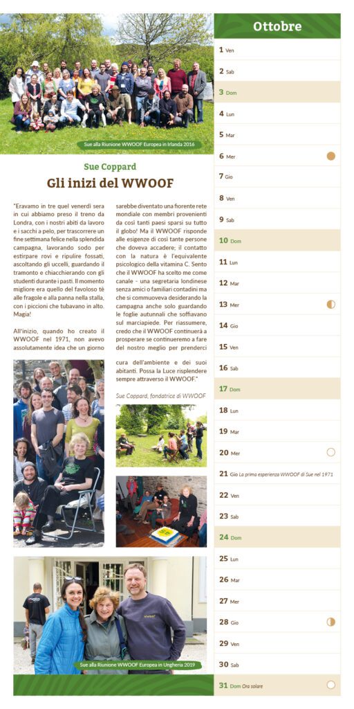 la pagina di settembre del calendario