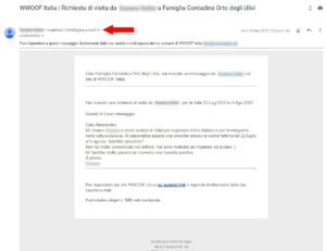 Esempio di messaggio inviato dalla vecchia piattaforma da non rispondere direttamente via mail.