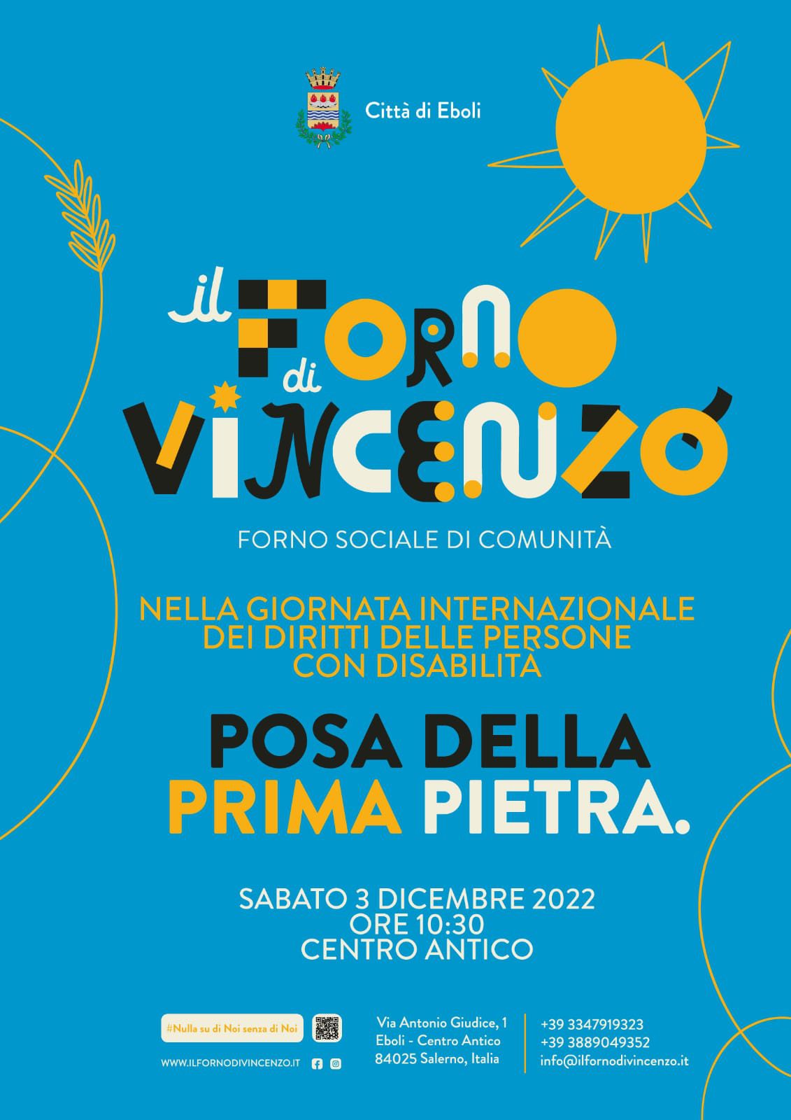 Il Forno di Vincenzo – Posa della Prima Pietra! Eboli (SA) Sabato 3 Dicembre.