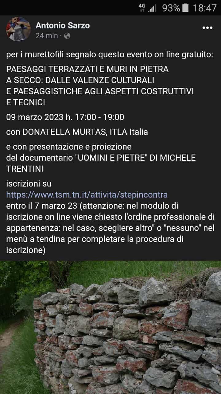 Paesaggi terrazzati e muri in pietra a secco – Con Donatella Murtas