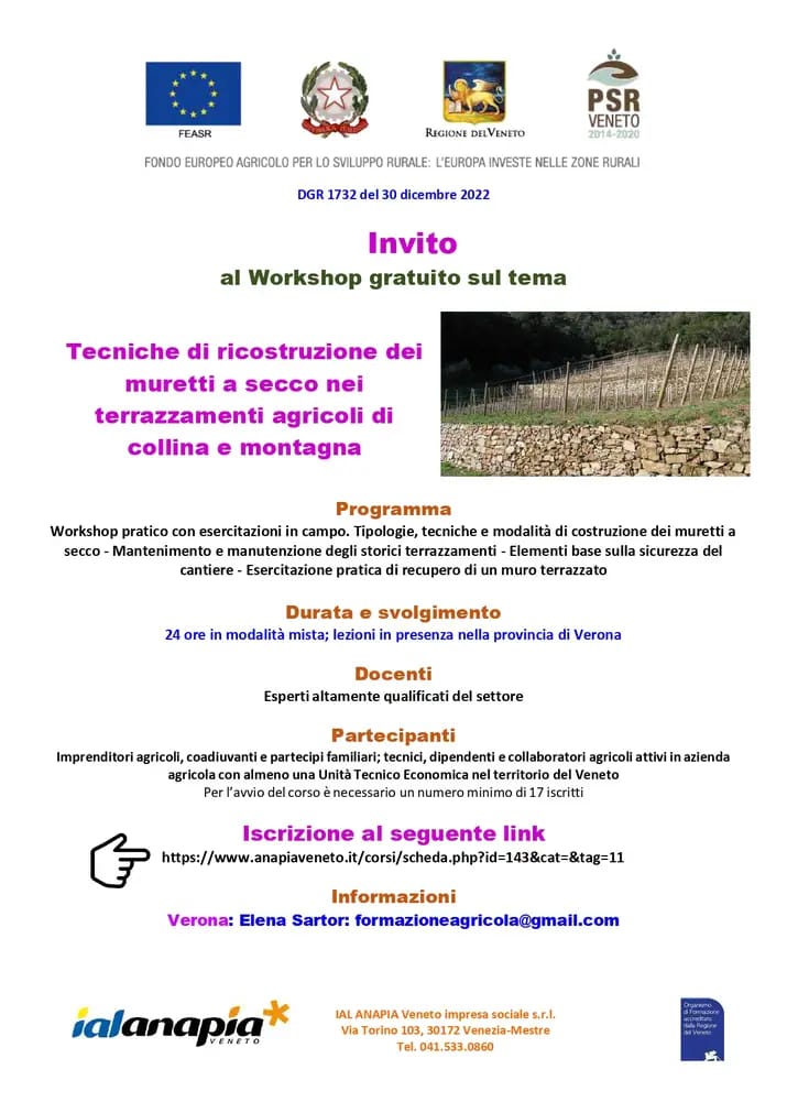 Techniques of dry stone wall reconstruction in hill and mountain agricultural terraces