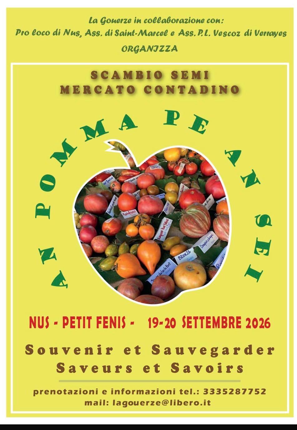 An Pomma pe an sei-scambio semi/mercato contadino in Val d’Aosta
